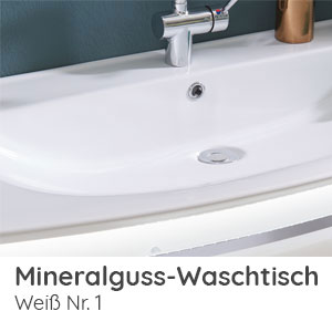 Waschtisch-Typ / -Farbe: Mineralguss Weiss 1206 mm Breite