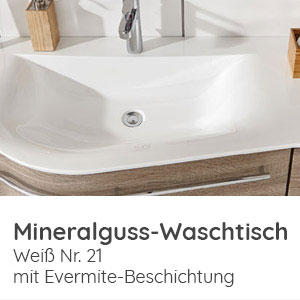 Waschtisch-Typ / -Farbe: Mineralguss Evermite Weiß 1406 mm Breite - Ablage rechts