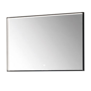 Ausführung Flächenspiegel: Alurahmen schwarz matt eloxiert - 1200 mm Breite