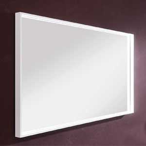 Ausführung Flächenspiegel: Alurahmen weiß matt lackiert - 1200 mm Breite