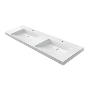 Waschtisch-Typ: RonX 1600D, Mineral Composite, Clou Ab- u. Überlauf in Chrom