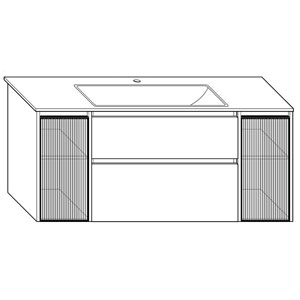 Ausführung Waschtisch mit Unterschrank: Türen in eingefärbten Rillenglas