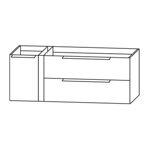 Ausführung Waschtischunterschrank: Anbauelement links, mit Griffleisten