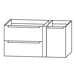Ausführung Waschtischunterschrank: Anbauelement rechts, mit Griffleisten