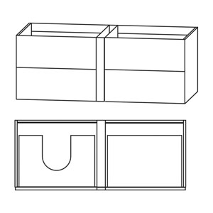 Ausführung Waschtischunterschrank: Anbauelement rechts, mit Push-to-open-Technik