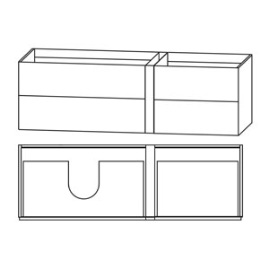 Ausführung Waschtischunterschrank: Anbauelement rechts, mit Push-to-open-Technik