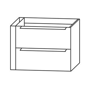 Ausführung Waschtischunterschrank: Dekorstreifen links, mit Griffleisten