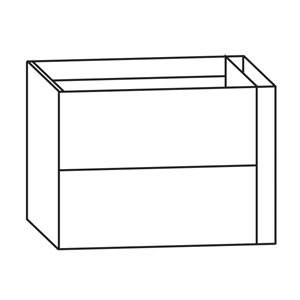 Ausführung Waschtischunterschrank: Dekorstreifen rechts, mit Push-to-open-Technik