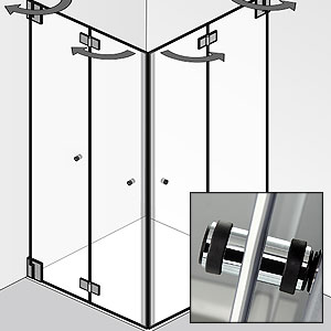 Zusatzgriff: mit zusätzlichem Knaufgriff am 2. Türelement - links